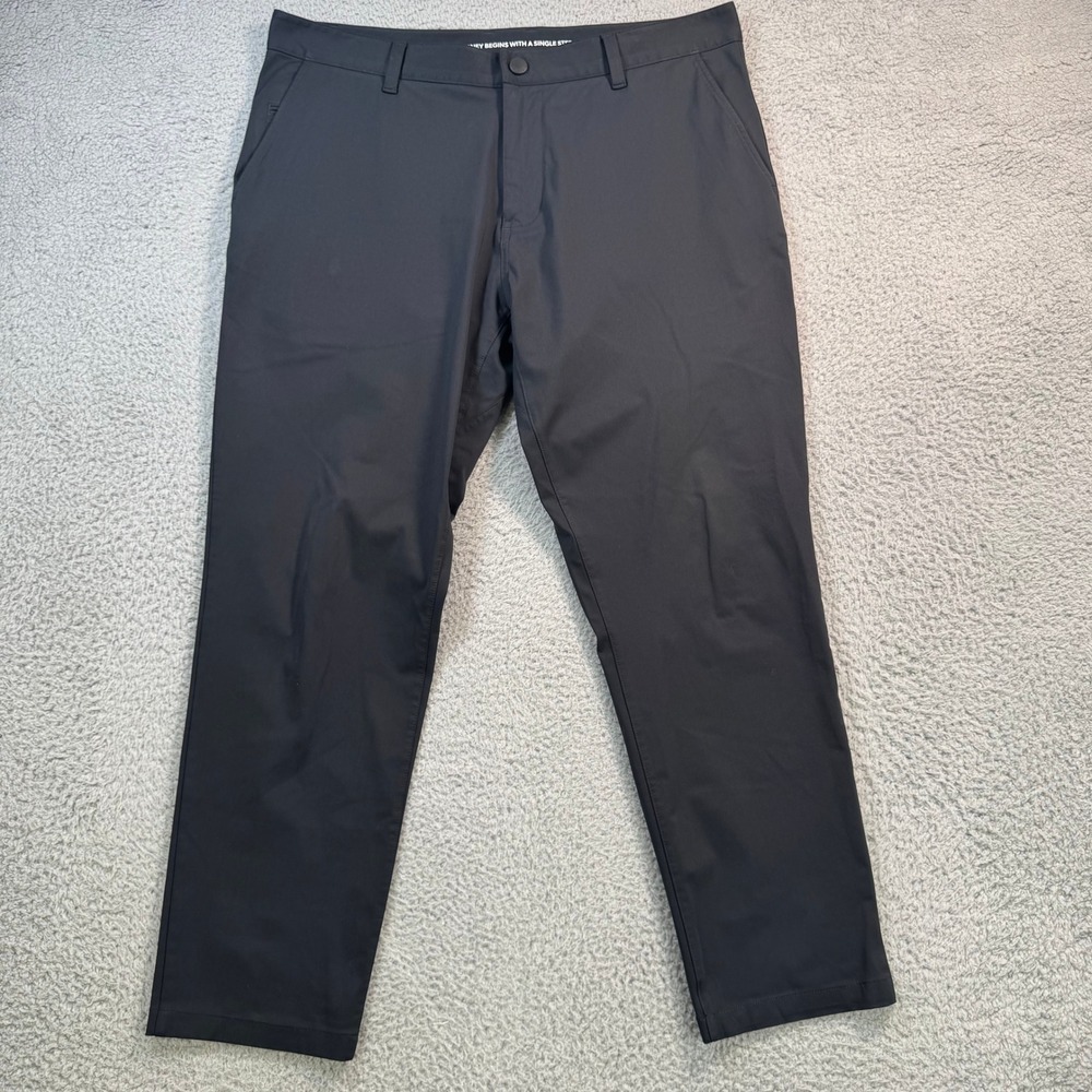 Rhone Commuter Skinny Pants Mens 35x27 Black Technical Chino Stretch Performance